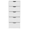 18" White Five Drawer Standard Chest