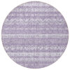 8' Purple And Lavender Round Southwestern Washable Indoor Outdoor Area Rug