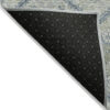 8' X 10' Artichoke Green Denim Blue And Silver Floral Washable Indoor Outdoor Area Rug