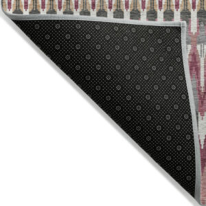10' X 14' Mauve Merlot And Ivory Southwestern Washable Indoor Outdoor Area Rug