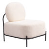 27" White And Black Sherpa And Upholstered Side Chair