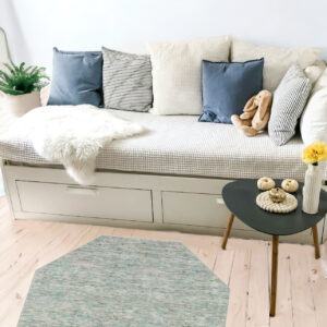 4' Green and Ivory Octagon Wool Hand Loomed Area Rug