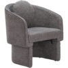 28" Gray Upholstered Club Chair And Toss Pillow