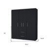 59" Black Two Drawer Combo Dresser