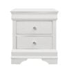 24" White Shagreen Two Drawer Solid Wood Nightstand