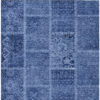 9' X 12' Navy Blue And Denim Blue Patchwork Washable Indoor Outdoor Area Rug