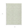 3' X 5' Mint Green And Ivory Geometric Washable Indoor Outdoor Area Rug
