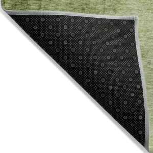 9' X 12' Olive Green And Artichoke Green Ombre Washable Indoor Outdoor Area Rug