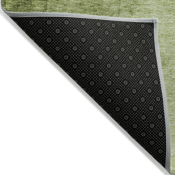 9' X 12' Olive Green And Artichoke Green Ombre Washable Indoor Outdoor Area Rug