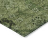5' X 8' Olive Green Fern Green And Artichoke Green Floral Washable Indoor Outdoor Area Rug