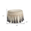 20" Beige 100% Cotton Ottoman