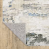 2' X 3' Gray And Ivory Abstract Printed Stain Resistant Non Skid Area Rug