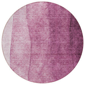 8' Merlot Blush And Pink Round Ombre Washable Indoor Outdoor Area Rug