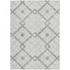 9' X 12' Silver Gray And Ivory Geometric Washable Indoor Outdoor Area Rug