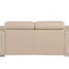 71" Beige And Silver Genuine Leather Love Seat