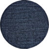 8' Blue Round Wool Hand Woven Stain Resistant Area Rug