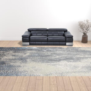 Gray Blue And Ivory Abstract Area Rug