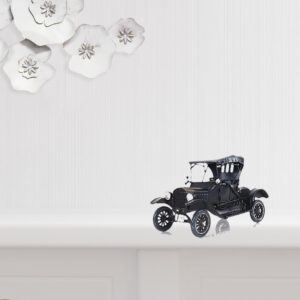 7" Black Metal Hand Painted Decorative Car