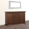 50" Chocolate Solid Wood Six Drawer Triple Dresser