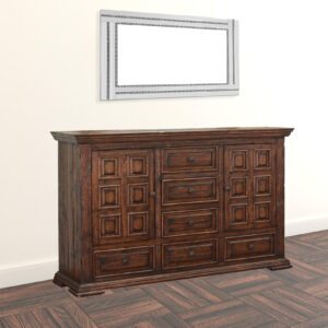 50" Chocolate Solid Wood Six Drawer Triple Dresser