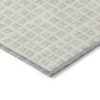 5' X 8' Ivory And Beige Geometric Washable Indoor Outdoor Area Rug