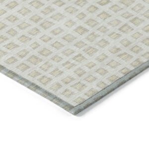 5' X 8' Ivory And Beige Geometric Washable Indoor Outdoor Area Rug