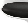 Black And White Upholstered Faux Leather Dining Side Chair