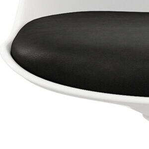 Black And White Upholstered Faux Leather Dining Side Chair
