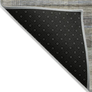 5' X 8' Khaki Tan And Beige Striped Washable Indoor Outdoor Area Rug