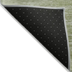5' X 8' Artichoke Green And Fern Green Abstract Washable Indoor Outdoor Area Rug