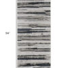 8' Beige and Black Abstract Distressed Runner Rug