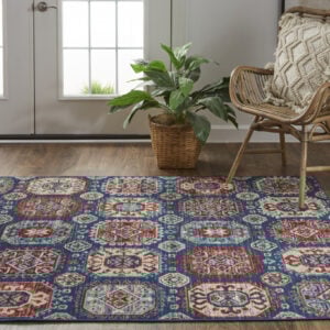 13' X 15' Abstract Power Loom Distressed Area Rug