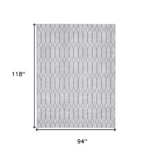 8' x 10' Ivory and Gray Geometric Power Loom Washable Area Rug