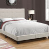 Beige Full Tufted Upholstered Bed Frame