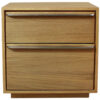 24" Oak Two Drawer Wood Nightstand With Storage