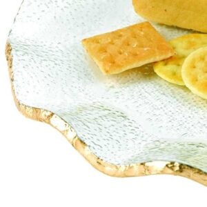13 Mouth Blown Wavy Edge Gold Leaf Platter Or Charger