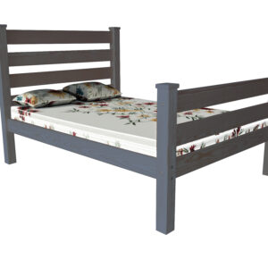 Gray Solid Wood Queen Bed Frame