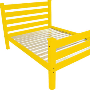 Canary Yellow Solid Wood Twin Bed Frame