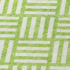 8' Lime Green And Ivory Round Geometric Washable Indoor Outdoor Area Rug