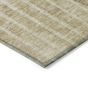 5' X 8' Brown Taupe And Ivory Striped Washable Indoor Outdoor Area Rug