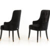 38" Black Velvet Fabric Dining Chair