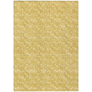 9' X 12' Gold Geometric Washable Non Skid Indoor Outdoor Area Rug