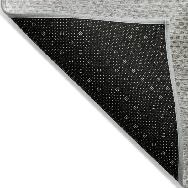 8' Runner Gray Geometric Washable Non Skid Indoor Outdoor Runner Rug