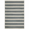 10' x 13' Blue and Beige Geometric Stain Resistant Indoor Outdoor Area Rug