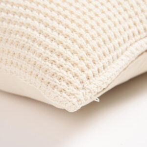 16" X 16" White Check Cotton Pillow Cover