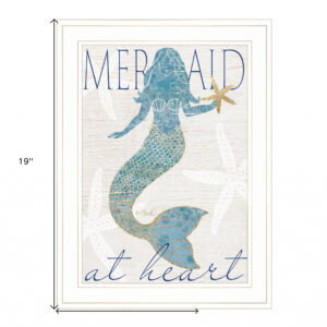 Mermaid At Heart 1 White Framed Print Wall Art