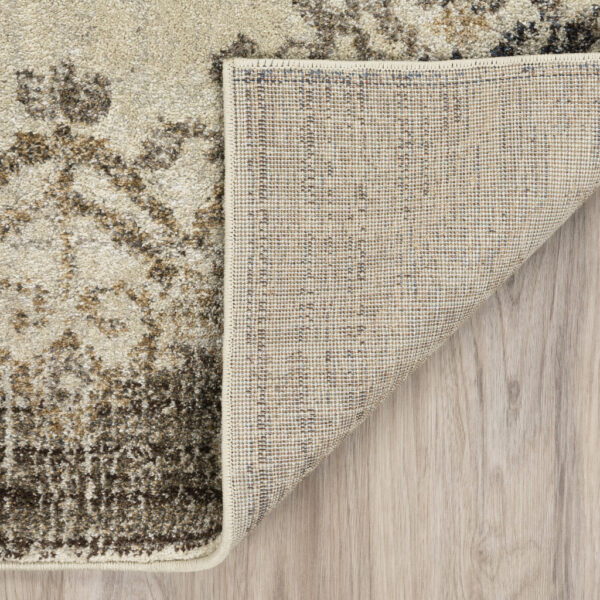 5' x 8' Beige and Brown Oriental Area Rug