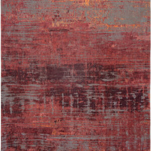 7' x 9' Red and Gray Abstract Non Skid Area Rug