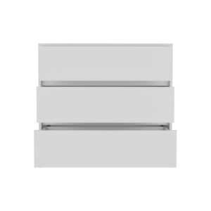 34" White Three Drawer Dresser