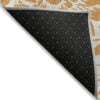 8' X 10' Orange and White Floral Washable Non Skid Indoor Outdoor Area Rug